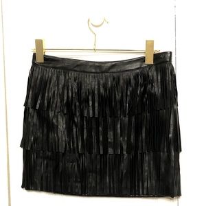Black fringe skirt